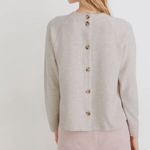 Madewell Light Beige Button-Back Top